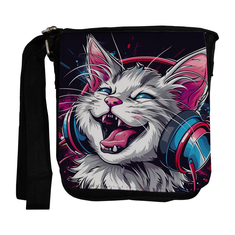 خرید و قیمت کیف دوشی بچگانه طرح گربه و هدفون کد dko261