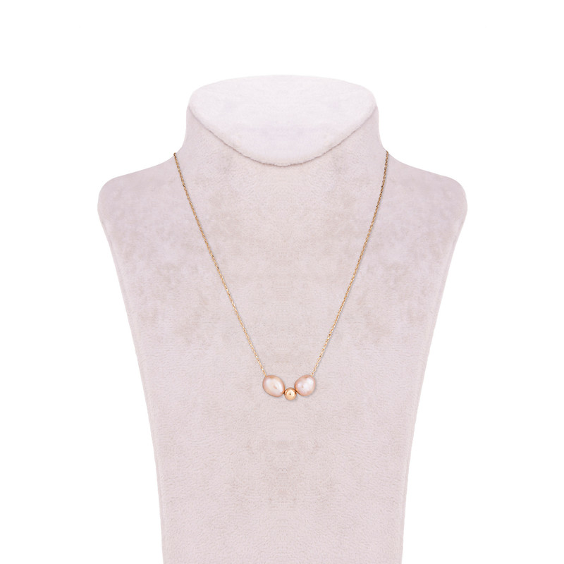 گردنبند طلا 18 عیار زنانه گالری شیدا مجد مدل گوی و 2 باروک