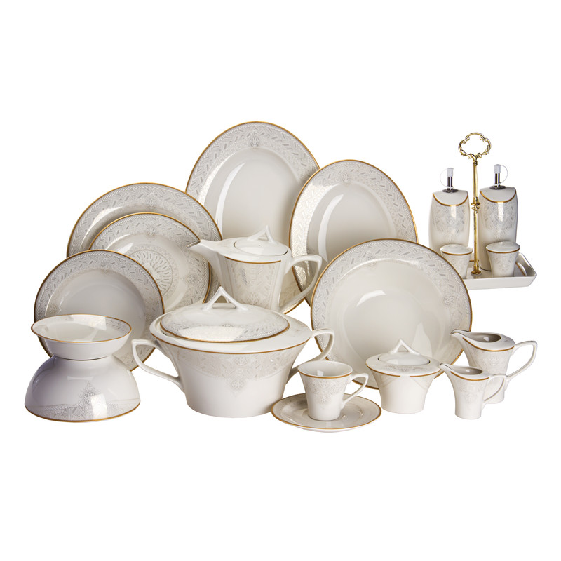 سرویس غذاخوری 90 پارچه چینی توس ایران سری الیزابت مدل دانوسا درجه یک