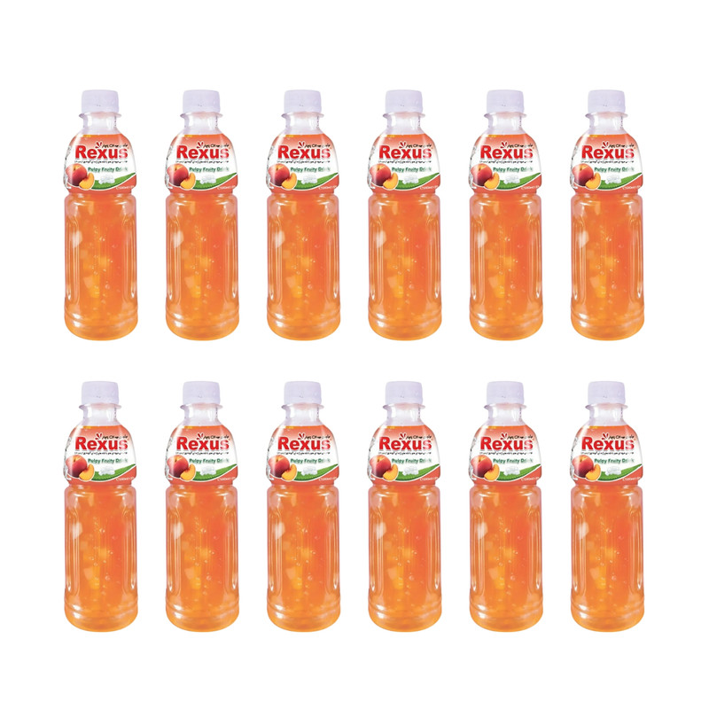 آبمیوه هلو به همراه ژله و تکه های آلوئه ورا رکسوس - 330 میلی لیتر بسته 12 عددی