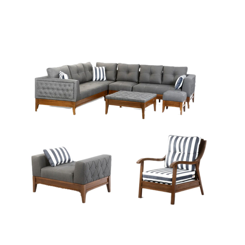 خرید و قیمت مبل راحتی 9 نفره لوکا مبل مدل لارا به همراه جلو مبلی