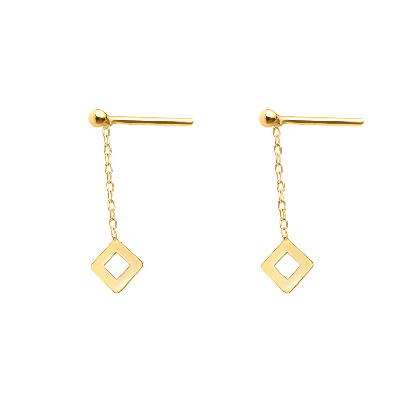 گوشواره میخی طلا 18 عیار زنانه ماوی گالری مدل آویز لاجورد رز