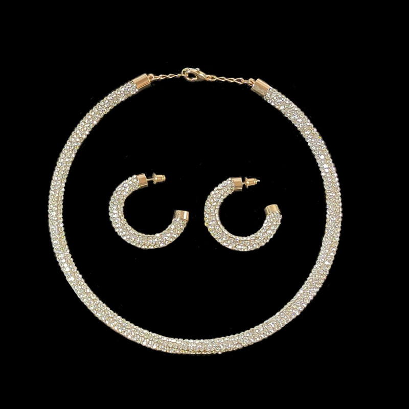 نیم ست زنانه مدل فول نگین E2378