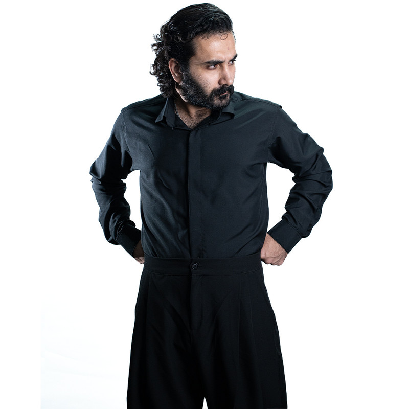 خرید و قیمت پیراهن آستین بلند مردانه مدل جگوار کد 01 رنگ مشکی