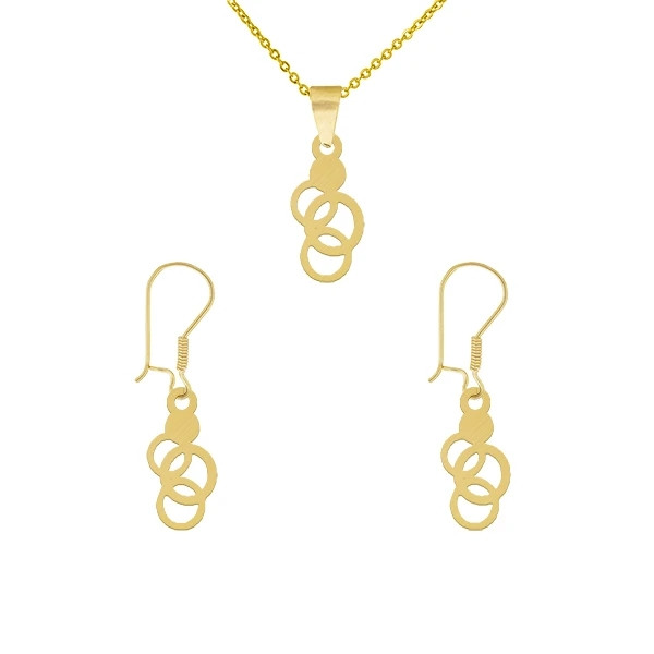 خرید و قیمت نیم ست طلا 18 عیار زنانه رضا گلد مدل دایره وار