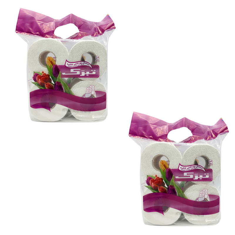 دستمال توالت تبرک مدل abc دو بسته 4 عددی