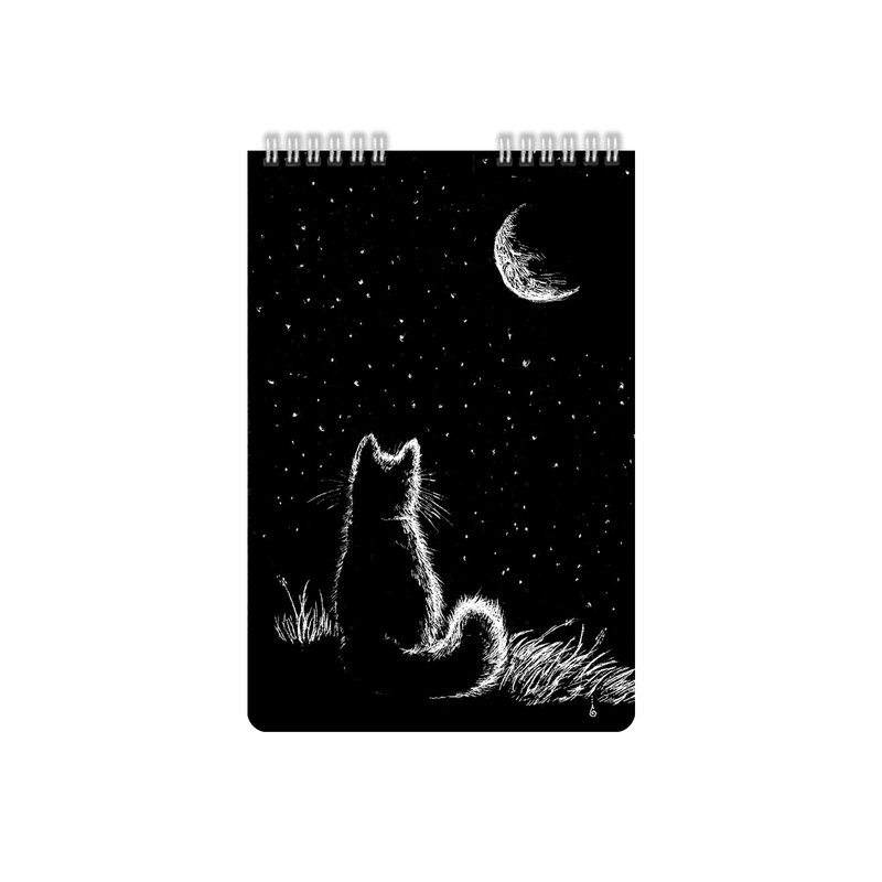 خرید و قیمت دفتر طراحی یاس آکام مدل سیاهبرگ طرح گربه