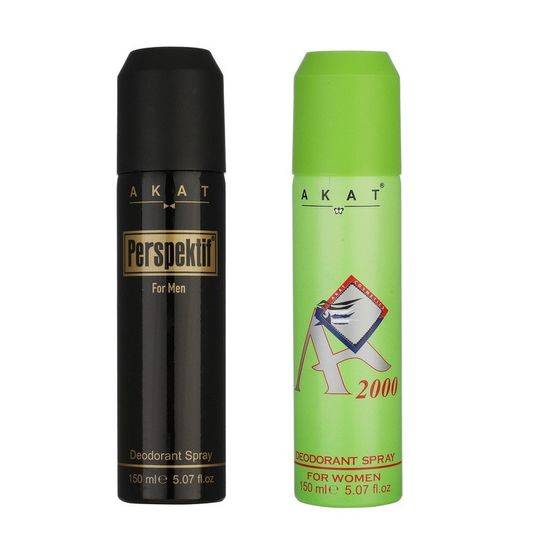 اسپری بدن آکات مدل 2000-3-5 حجم 150 میلی لیتر مجموعه دو عددی