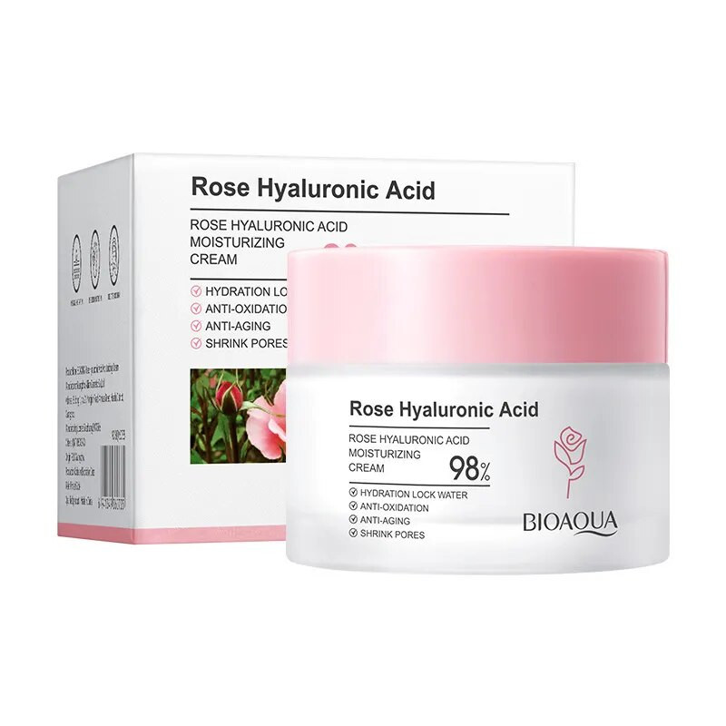 کرم مرطوب کننده بایو آکوا مدل Rose Hyaluronic وزن 50 گرم
