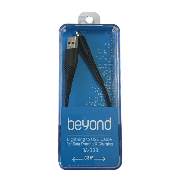 کابل شارژ USB به لایتنینگ بیاند مدل BA-333 طول 0.3 متر بسته ده عددی 22