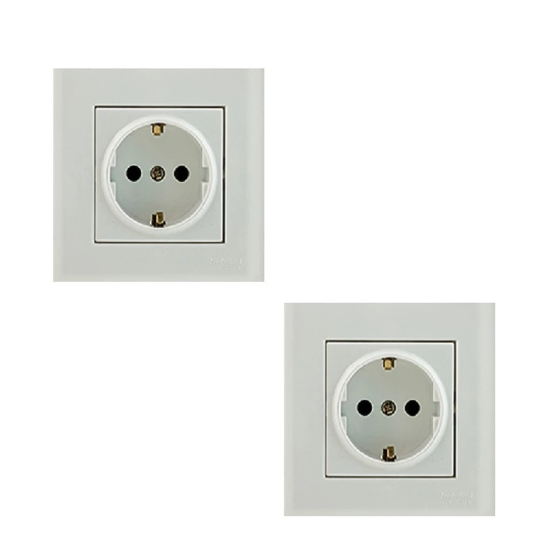 پریز برق ارت دار بهداد الکتریک مدل ورتکس بسته 2 عددی