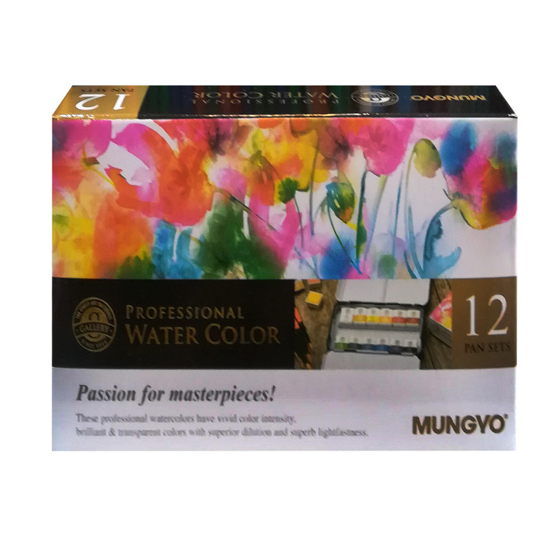 آبرنگ 12 رنگ مونگیو مدل نیمه پالتی کد 83666