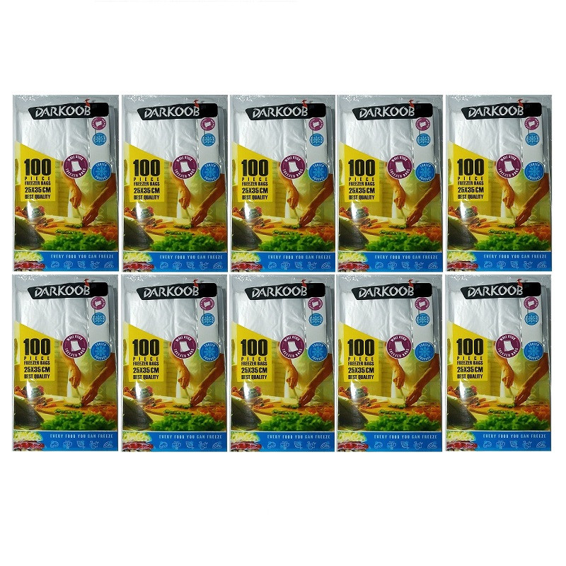 کیسه فریزر دارکوب مدل چسبی 10 بسته 100 عددی