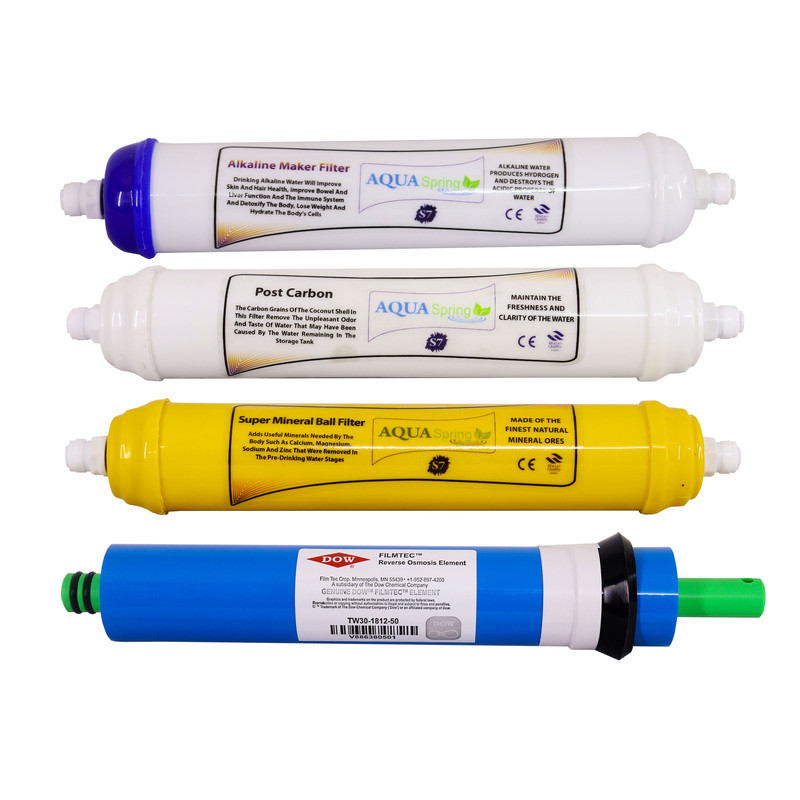 فیلتر دستگاه تصفیه آب آکوآ اسپرینگ مدل F-S7-S4 مجموعه 4 عددی