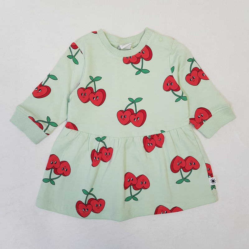 پیراهن دخترانه لیندکس مدل توکرکی طرح گیلاس قلبی