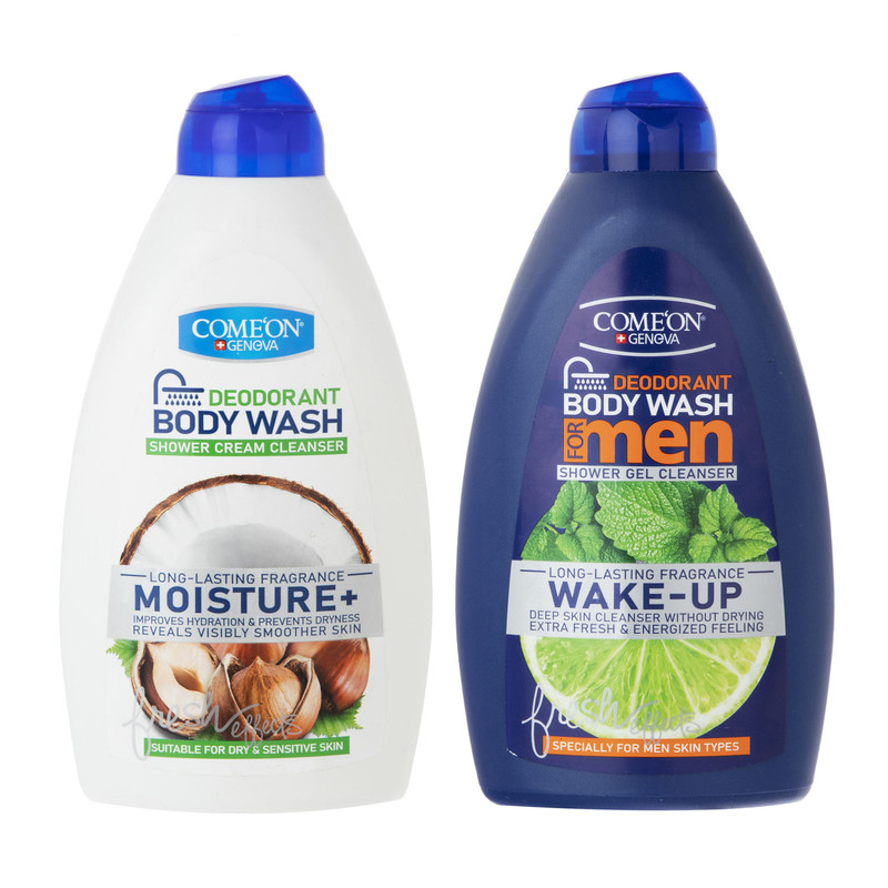 شامپو بدن کامان مدل Wake -Up حجم 510 میلی لیتر به همراه شامپو بدن کامان مدل Moisture حجم 510 میلی لیتر