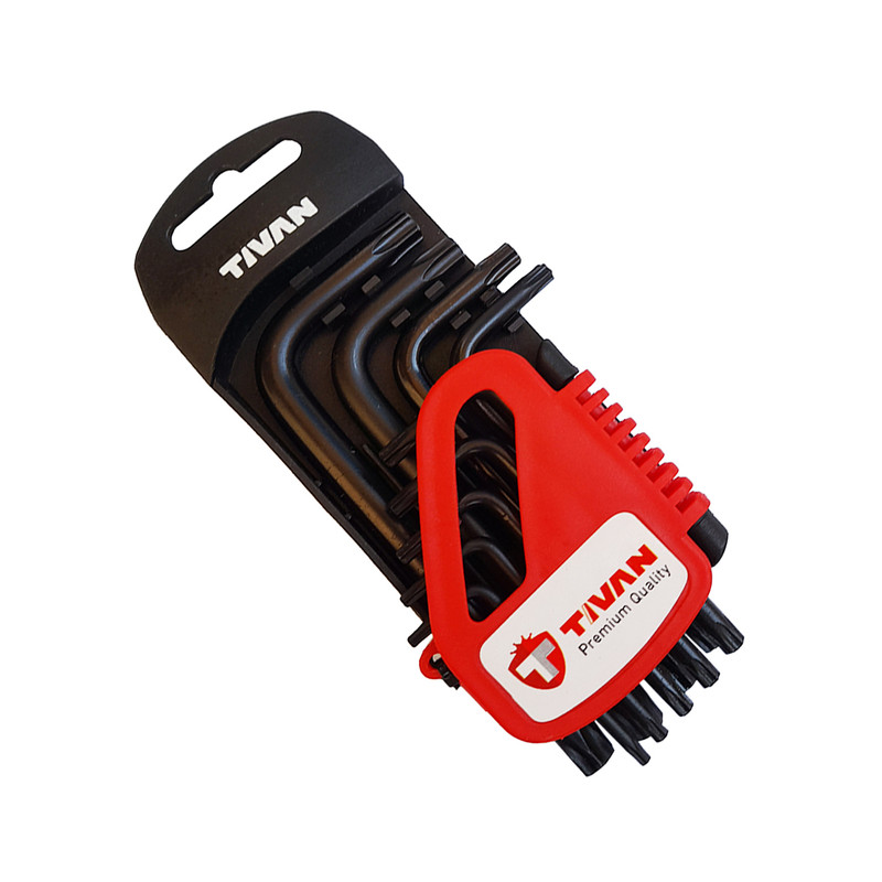 خرید و قیمت آچار آلن ستاره ای تیوان مدل AT - 12 مجموعه نه عددی