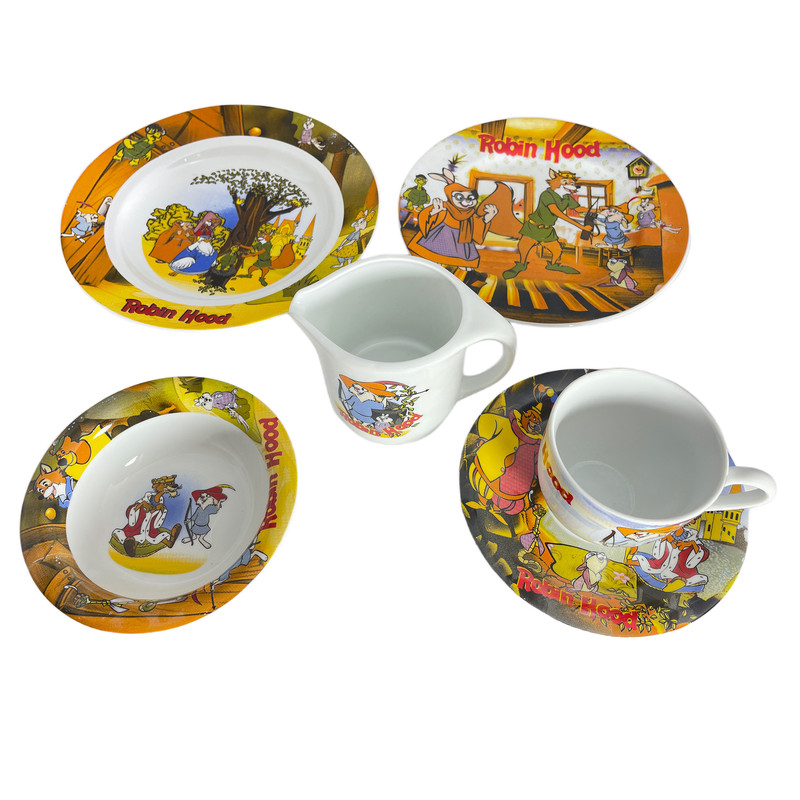 خرید و قیمت سرویس غذا خوری 6 پارچه کودک مدل رابین هود درجه عالی
