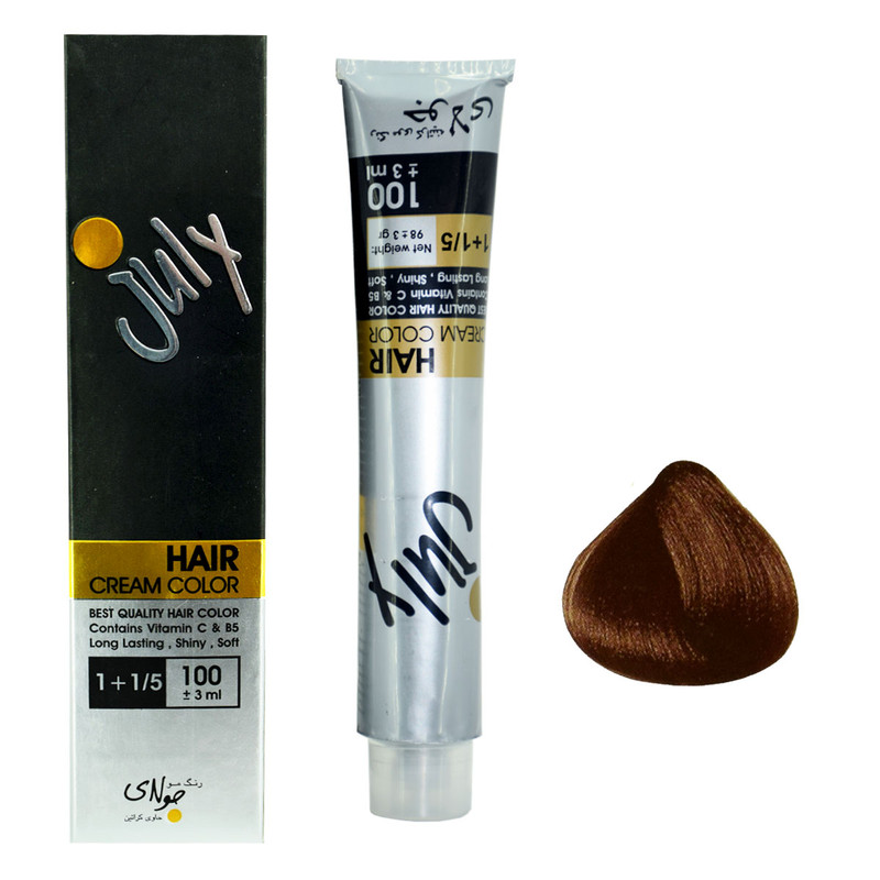 رنگ مو جولای شماره 5.65 حجم 100 میلی لیتر رنگ قهوه ای فندقی روشن