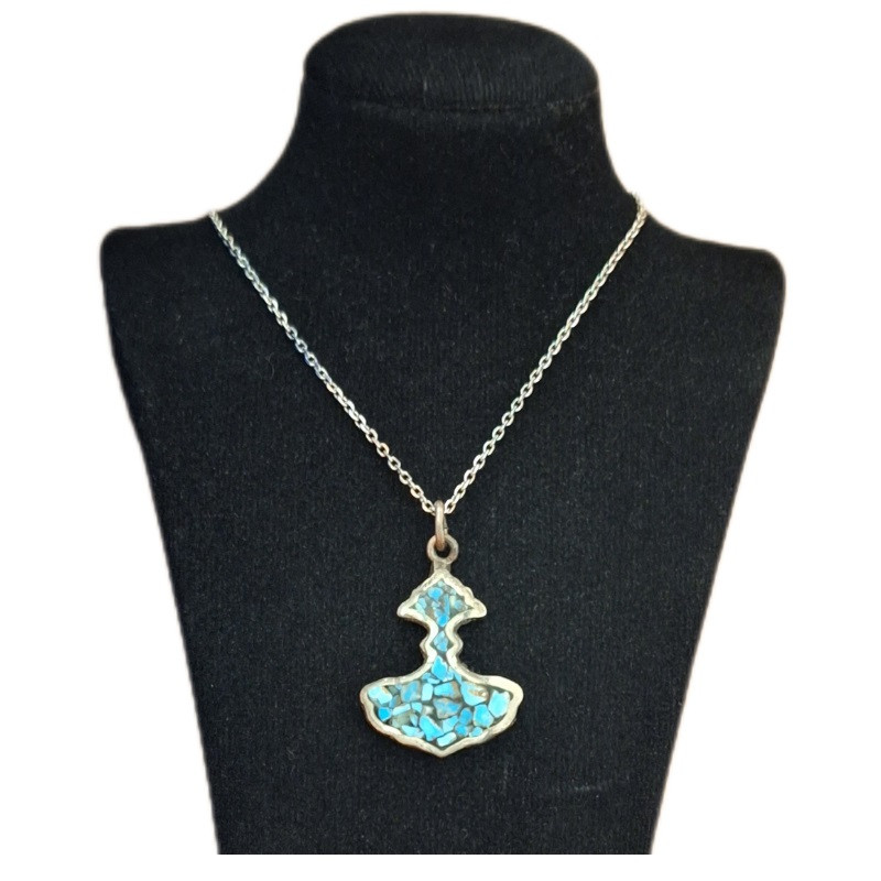 گردنبند نقره زنانه مدل فیروزه کوب کد ZIF76