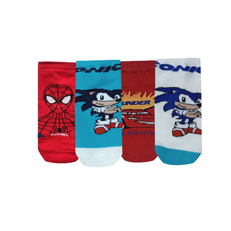 جوراب ساق کوتاه پسرانه کد 01 مجموعه 4 عددی