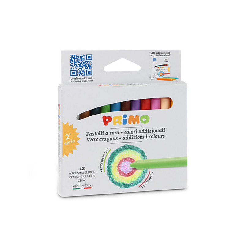 مداد شمعی 12 رنگ پریمو مدل 0502PC12AD