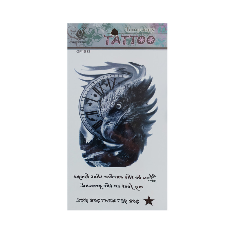 تتو موقت طرح عقاب و ساعت و نوشته کد 1013