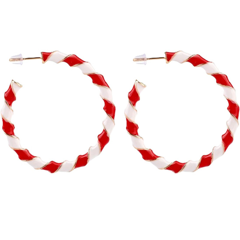 گوشواره زنانه اکسسوریز مدل آبنبات کریسمسی