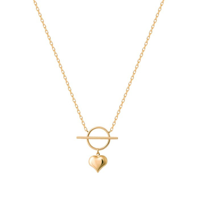 گردنبند طلا 18 عیار زنانه طلای کامک مدل دایره و قلب
