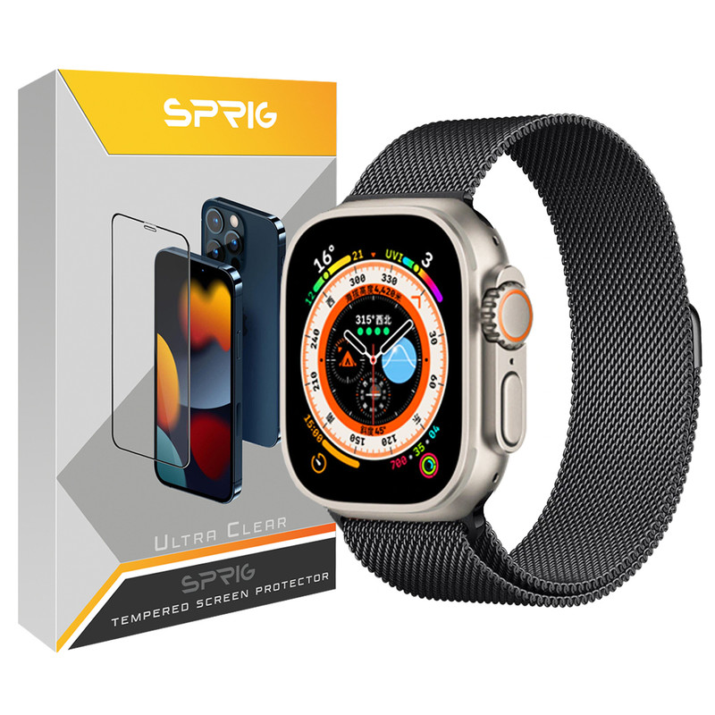 بند اسپریگ مدل Milanese مناسب برای ساعت هوشمند الترا S8 Ultra max 49mm