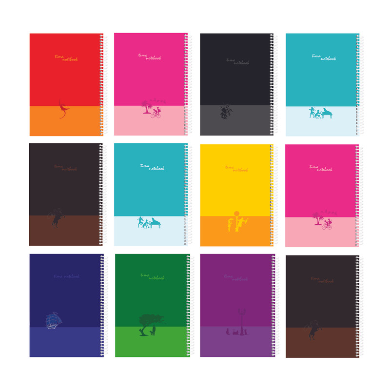 دفتر مشق 50 برگ تیما مدل FONIX مجموعه 12 عددی