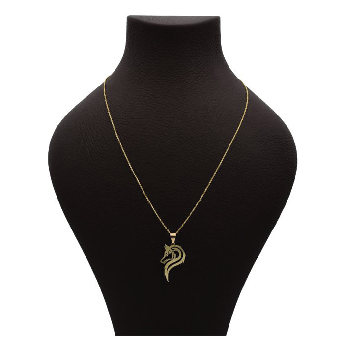 گردنبند طلا 18 عیار زنانه لیردا مدل اسب کد akm 045