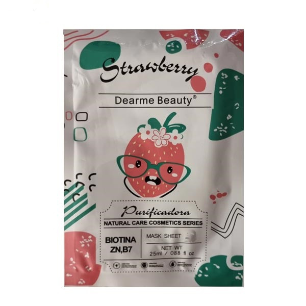 ماسک صورت دیرمی بیوتی مدل توت فرنگی حجم 25 میلی لیتر