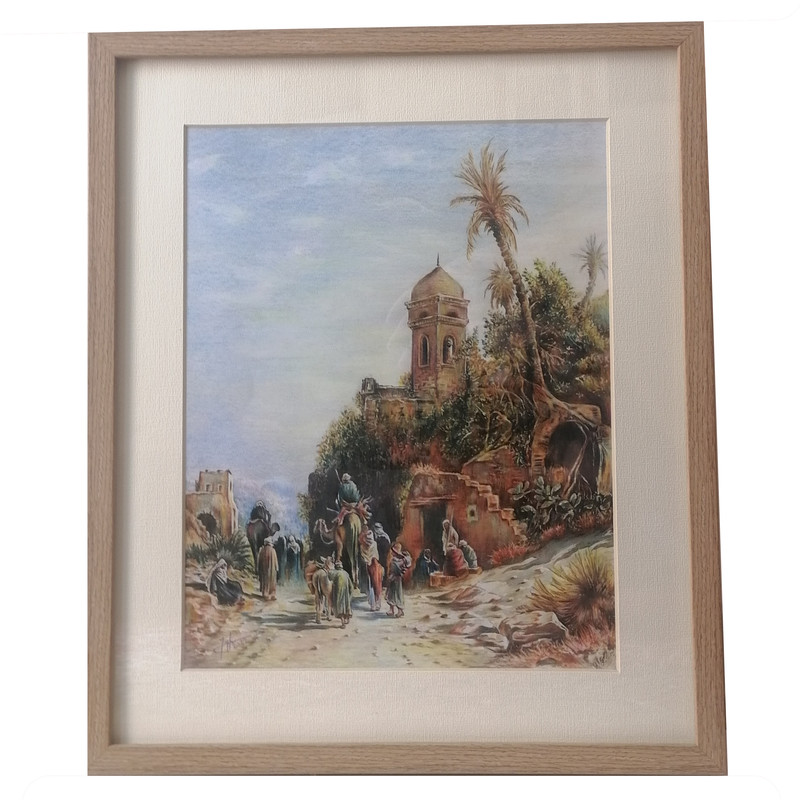 تابلو نقاشی مداد رنگی طرح مهاجران