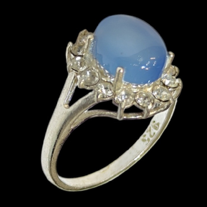 انگشتر نقره زنانه مدل سنگ عقیق یمانی سوسنی کد ۵۰۰