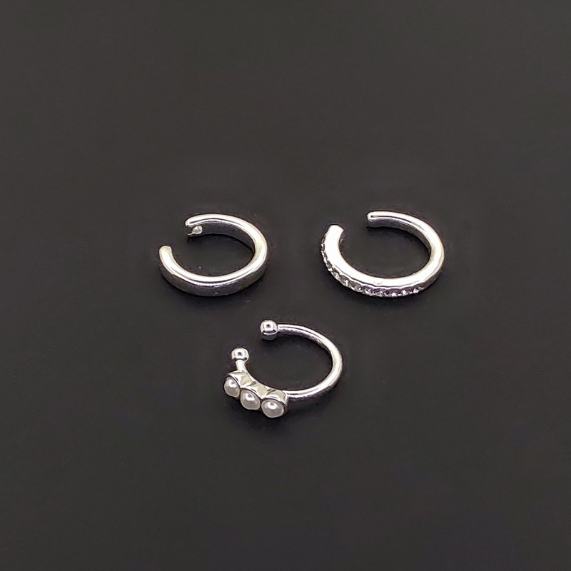 پیرسینگ گوش زنانه اکسسورایز مدل ایرکاف مجموعه 3 عددی