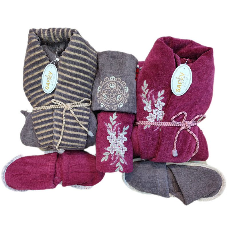 سرویس حوله پالتویی 6 تکه سارو مدل 01125aysue