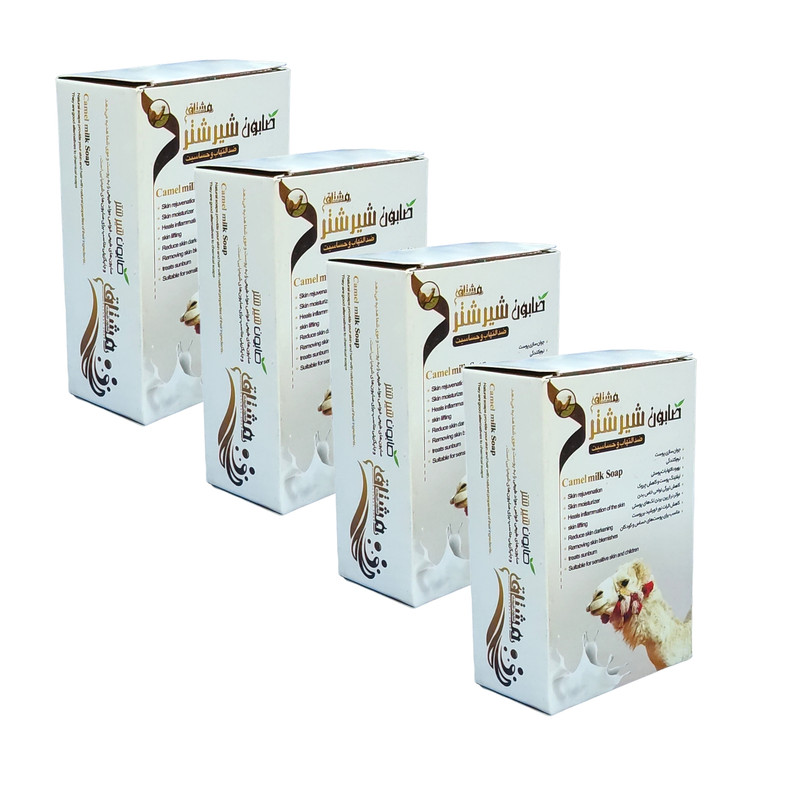 صابون شستشو مشتاق مدل شیرشتر وزن 80 گرم بسته 4 عددی