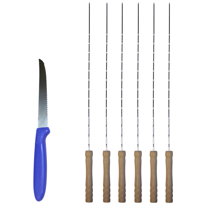 سیخ جگر بارک مدل DS-11007 بسته 6 عددی به همراه یک عدد چاقو
