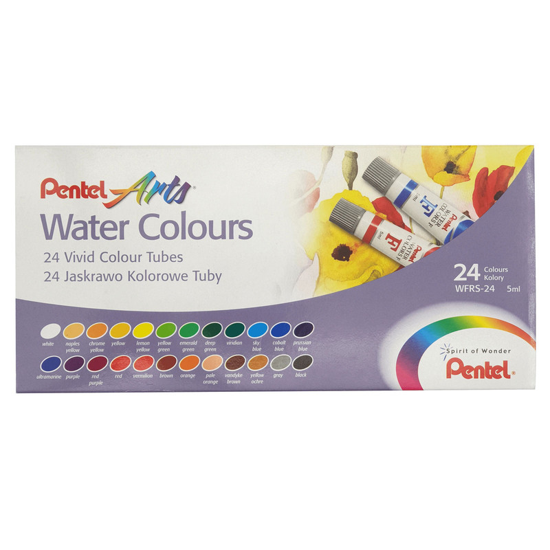 آبرنگ پنتل 24 رنگ مدل تیوپی کد WFRS-24