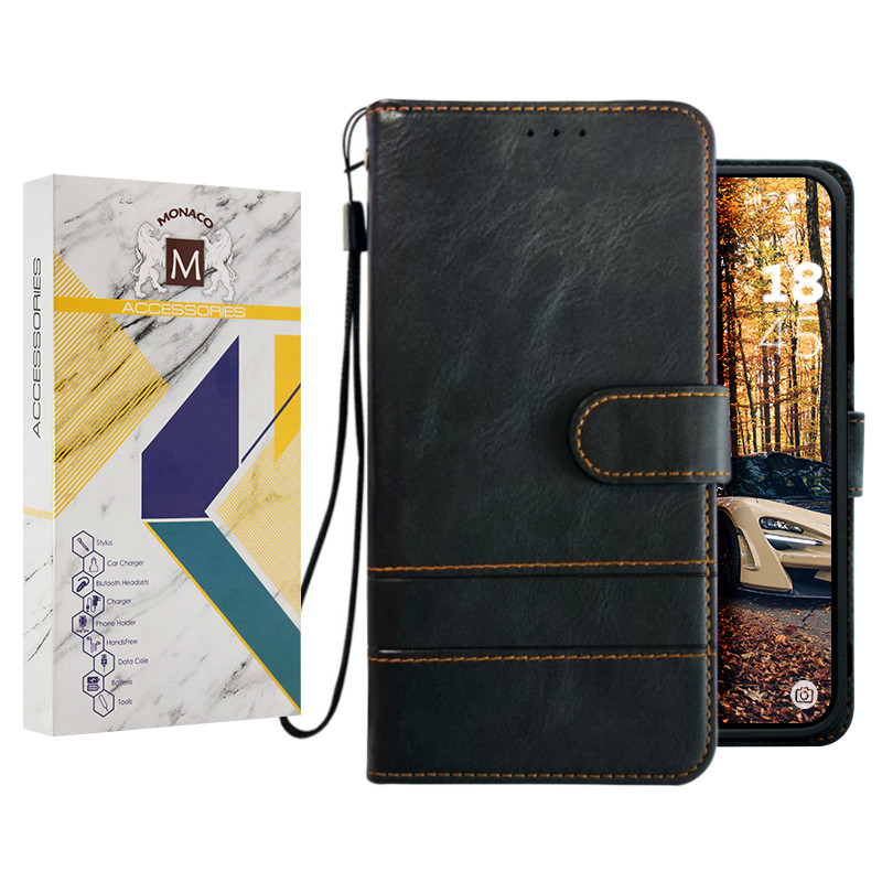 کیف کلاسوری موناکو مدل Churchill مناسب برای گوشی موبایل شیائومی Note 12 Pro 5G به همراه بندآویز