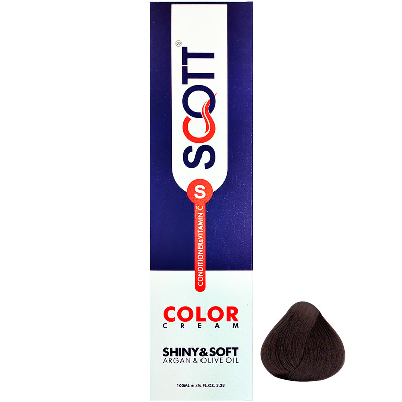 خرید و قیمت رنگ مو اسکاتس سری Natural شماره N2 حجم 100 میلی لیتر رنگ قهوه ای تیره