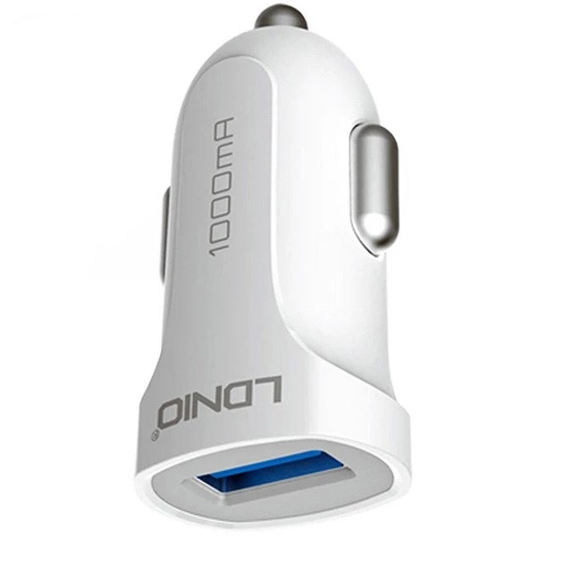 شارژر فندکی 12وات الدینیو مدل DL-C17 همراه با کابل microUSB