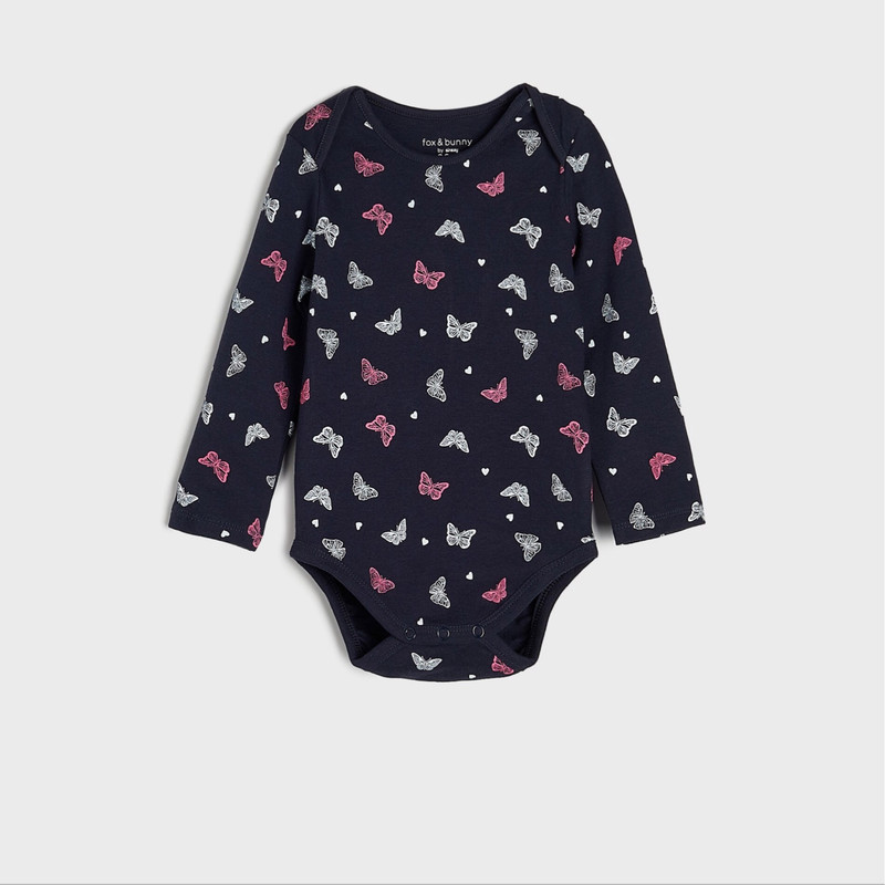 بادی آستین بلند نوزادی سین سی مدل پروانه ای 061