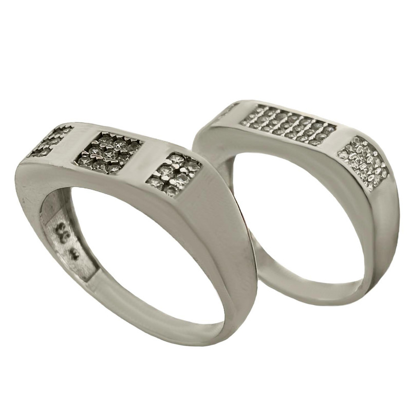 خرید و قیمت ست انگشتر نقره زنانه و مردانه مدل RS2058