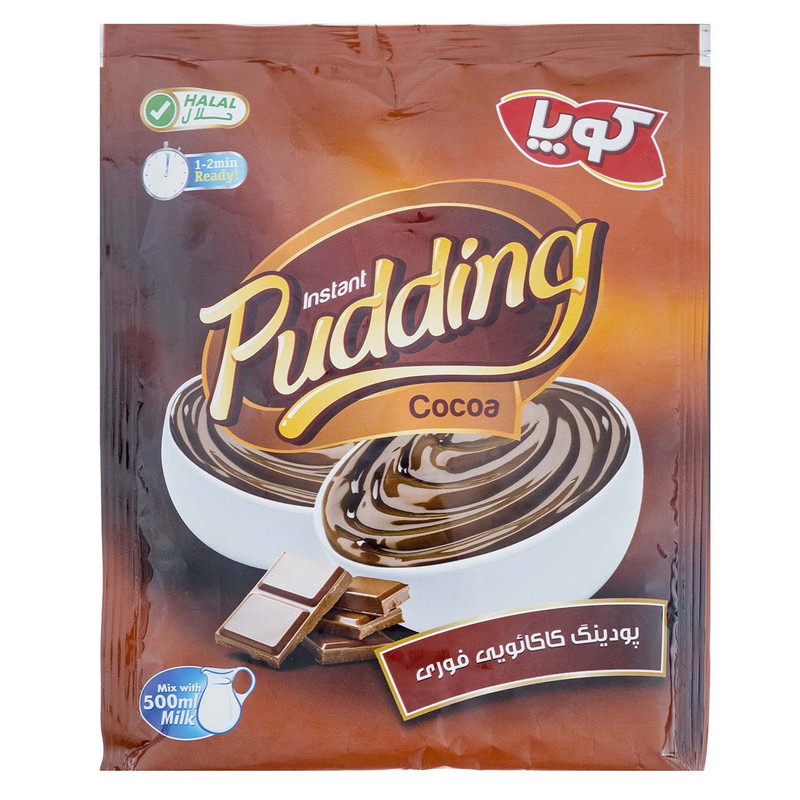 خرید و قیمت پودر پودینگ کاکائویی فوری کوپا مقدار 110 گرم