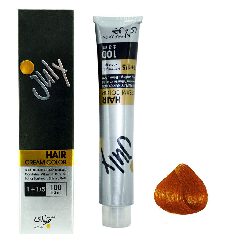 رنگ مو جولای شماره F4 حجم 100 میلی لیتر رنگ نارنجی فشن