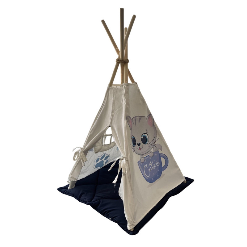 جای خواب سگ و گربه مدل چادر سرخپوستی کد 023