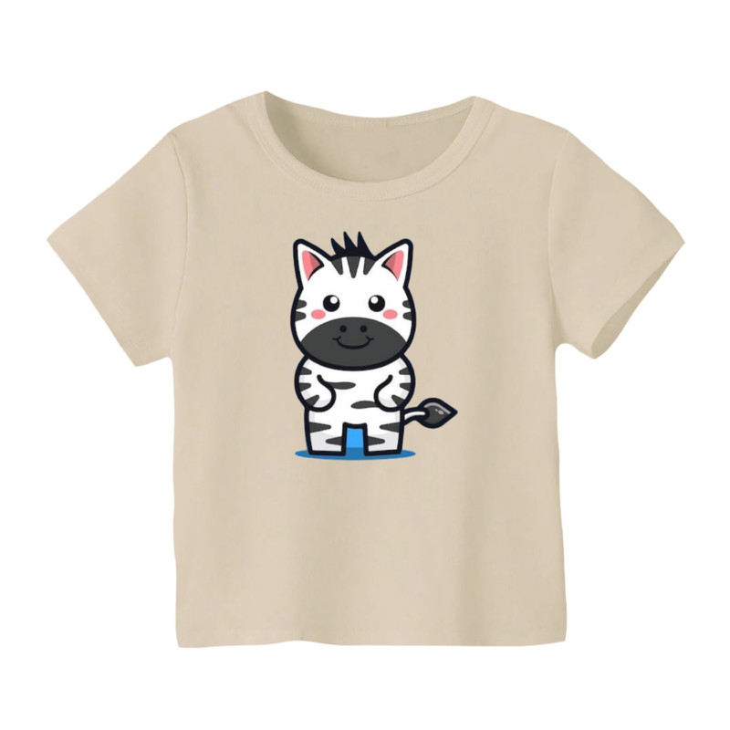 خرید و قیمت تی شرت آستین کوتاه بچگانه مدل گورخر کد ۱۲ رنگ کرم