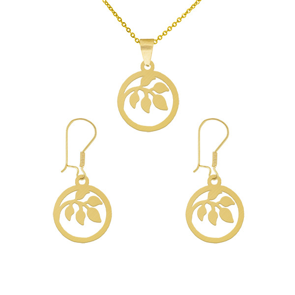 نیم ست طلا 18 عیار زنانه طلای کامک مدل زیبا و شیک